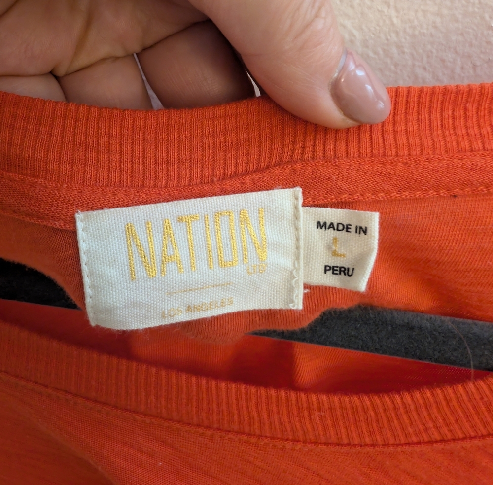 Nation LTD Long Sleeve Pima Cotton Top –Size L - Picture 3 of 9